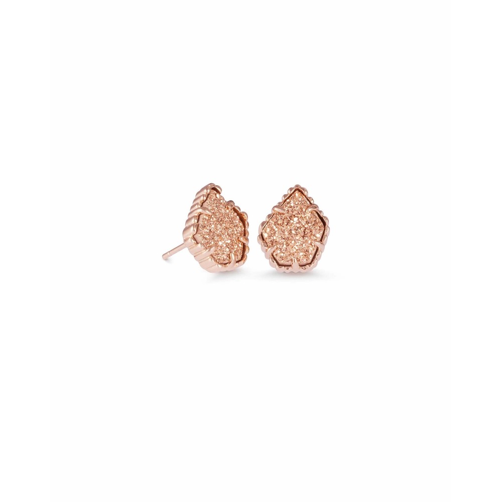 NWT Kendra Scott Terra Rose Gold Studs in Rose Gold Drusy / Dustbag Included